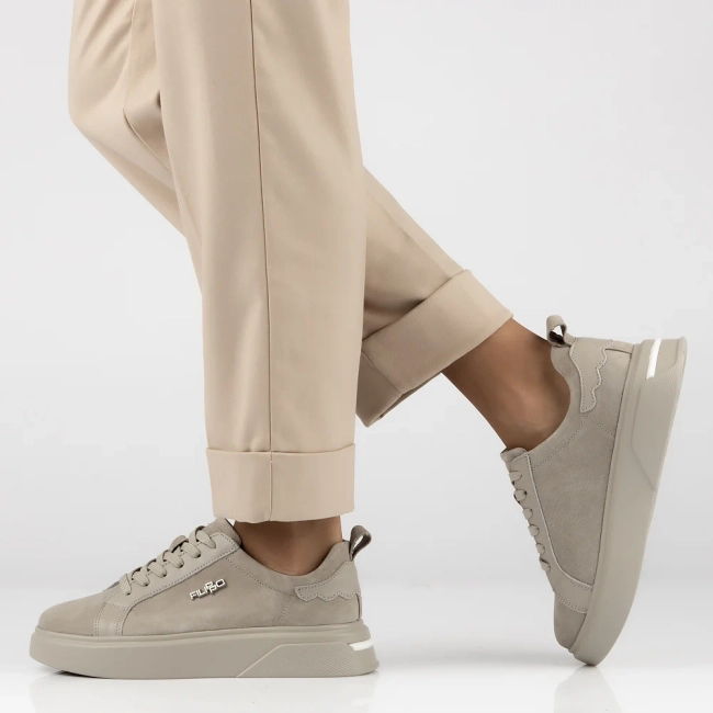Leather sneakers Filippo DP4580/23 BE grey