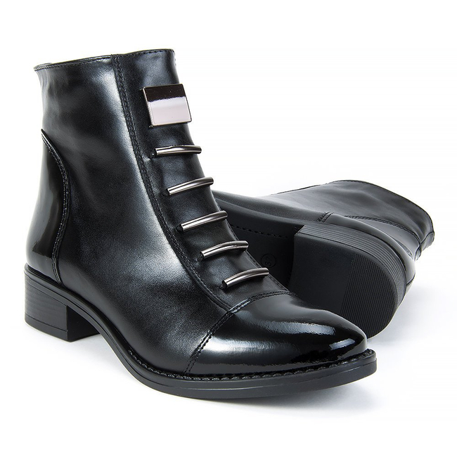 Ankle boots FILIPPO 457S Black face + varnish