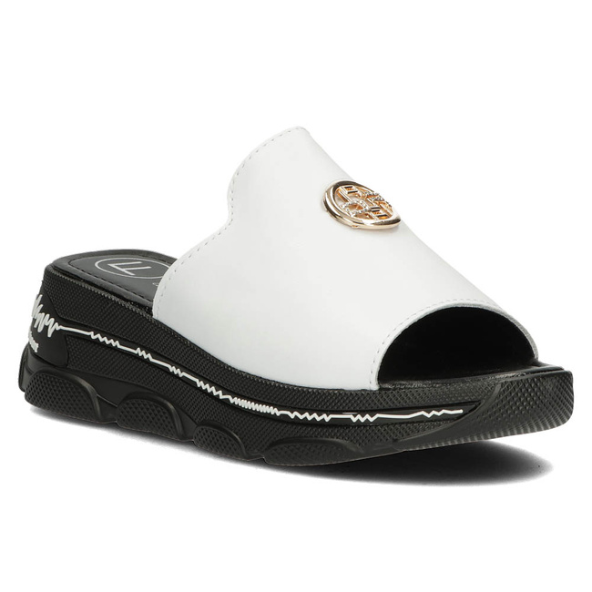 Leather slippers Filippo DK3872/23 WH white