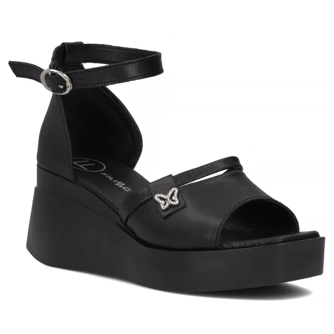 Leather sandals Filippo DS7029/25 BK black