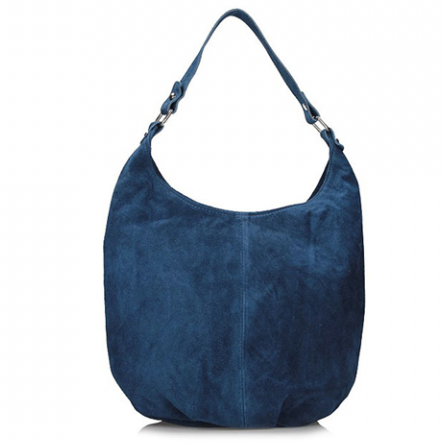 Torebka Toscanio Hobo Zamszowa A284 niebieska