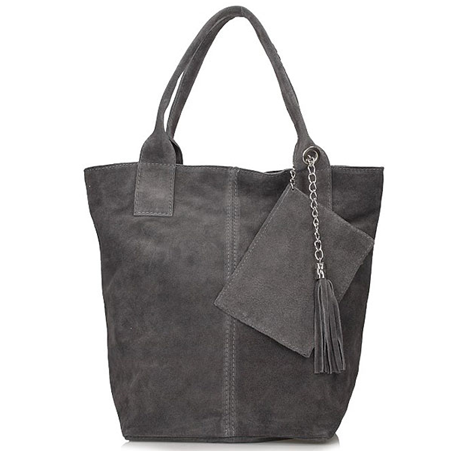 Handbag Toscanio Shopper Suede 1101 gray