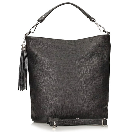 Torebka Toscanio Hobo Skórzana 1677 czarna