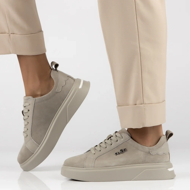 Leather sneakers Filippo DP4580/23 BE grey