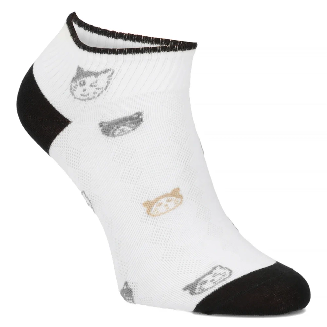 Women's Socks L604-7 black heel cats