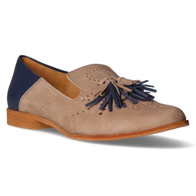 Loafers Filippo 04484-04/00-5 Beige Suede + Navy