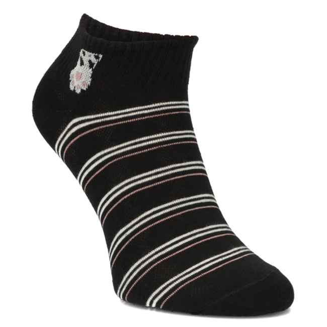 Women's Socks L604-7 black+stripes