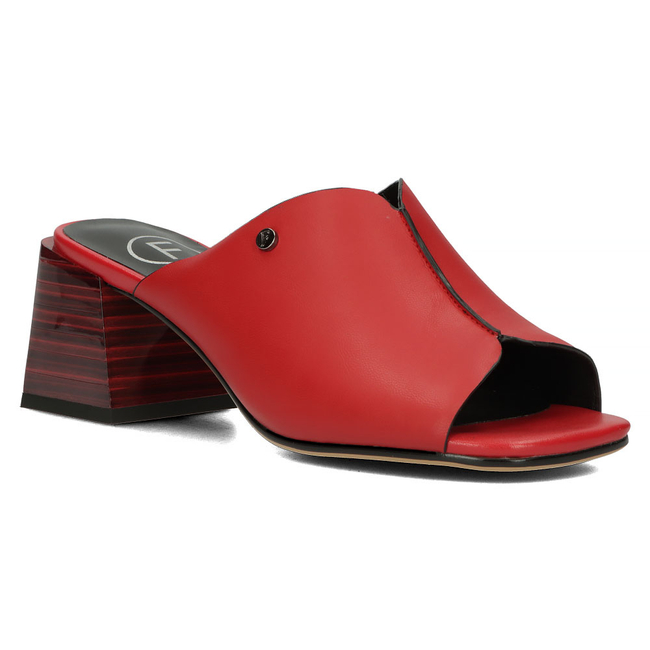 Leather slippers Filippo DK4424/23 RD red