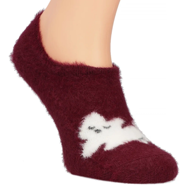 Women's Socks burgundy cat