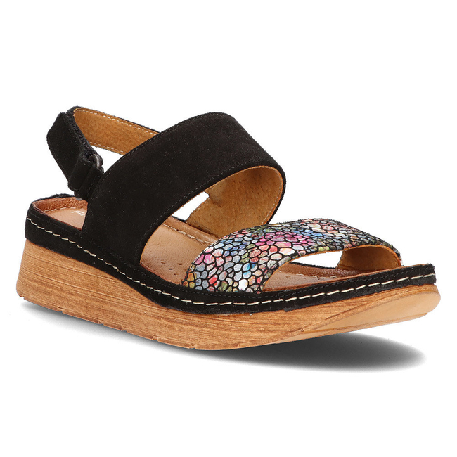 Leather sandals Filippo 04142-20/00-5 black multicolor