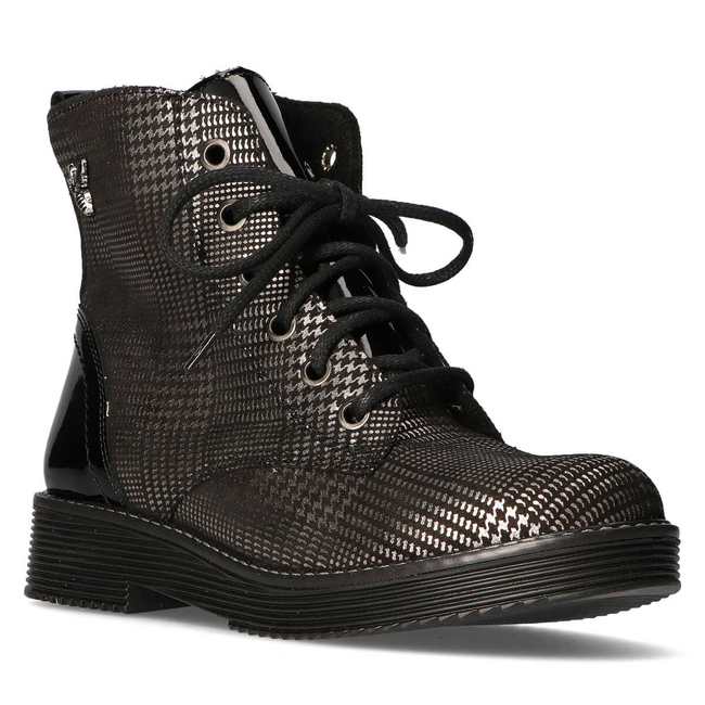 Leather boots Filippo 514 gray checkered