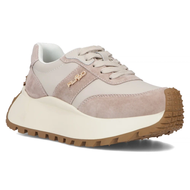 Skórzane sneakersy Filippo DP6785/25 BE beżowe