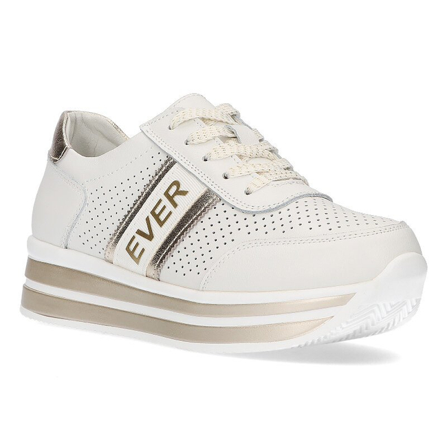 Leather Sneakers Filippo DP1414/21 WH GO white gold