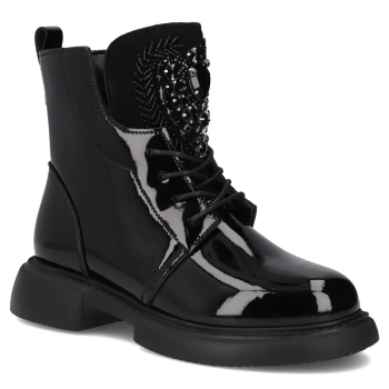 Skórzane botki Filippo DBT6568/25 BK czarne