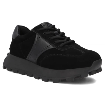 Skórzane sneakersy Filippo DP7976/26 BK czarne