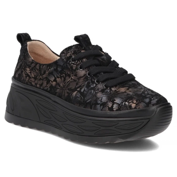 Skórzane sneakersy Filippo DP8006/26 BK FL czarne
