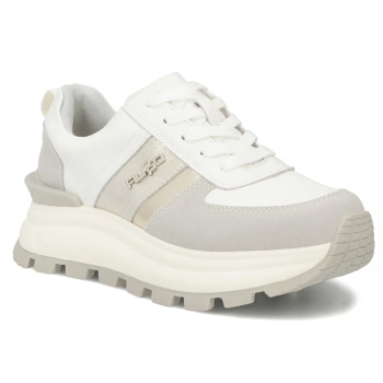 Skórzane sneakersy na platformie Filippo DP7563/26 WH białe